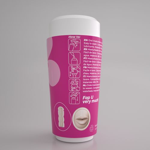 Мастурбатор рот в виде стаканчика кофе с крышкой телесный CRUSHIOUS FAPPUCINO 