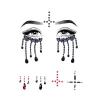 Маска из страз для Хэллоуина черного цвета Leg Avenue Possessed face jewels sticker 