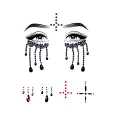 Маска из страз для Хэллоуина черного цвета Leg Avenue Possessed face jewels sticker 