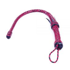 Батіг Шкіряний з твердим наконечником для БДСМ червоний