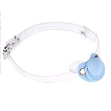 Кляп-соска для рта Silicone Strap голубая