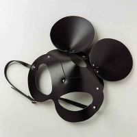 Маска кожаная с ушками черная Mickey Mouse Leather