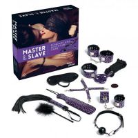 Набор для БДСМ фиолетовый леопард 10 предметов Master & Slave