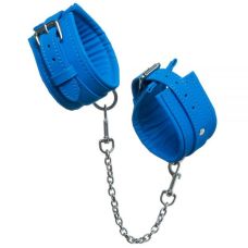 Наручники искуственная кожа синие Loveshop Luxury Fetish cuffs Deep