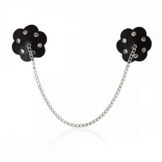 Пестіси на ланцюжку у формі квітки чорні Loveshop