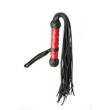 Флоггер батіг з червоною рукояткою loveshop натуральна шкіра ручна робота Flogg 3-RH