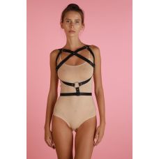 Портупея жіноча ручної роботи чорного кольору Loveshop модель В15