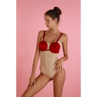 Бюстгальтер конус ручної роботи червоного кольору Loveshop L27 RED Бюстгальтер конус ручної роботи червоного кольору Loveshop L27 RED