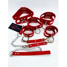 Набір БДСМ ручної роботи червоного кольору DS Fetish Fet 25 Red
