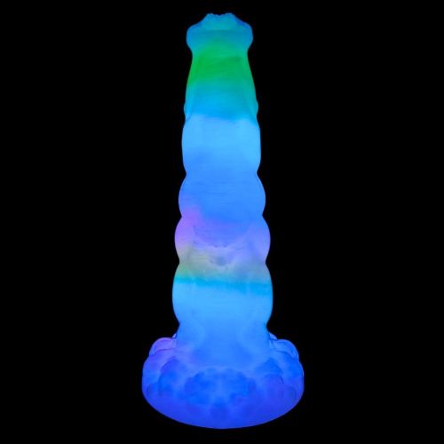 Вибратор рельефный на присоске люминесцентный разноцветный с пультом UNIVIBE Unicorn