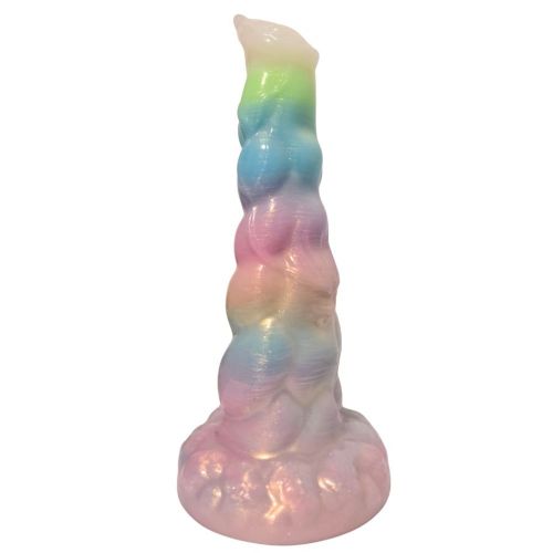 Вибратор рельефный на присоске люминесцентный разноцветный с пультом UNIVIBE Unicorn