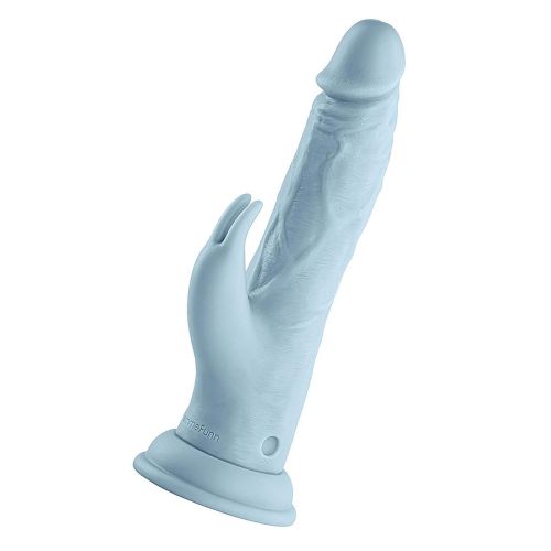 Вібратор реалістичний на присосці з відростком для клітора з пультом управління блакитного кольору Femme Funn Vortex Turbo Rabbit