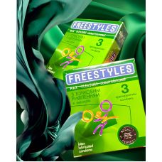 Презервативи з точковим рифленням FREESTYLES № 3 Max Pleasure Максимум задоволення пролонгація Фрістайлс