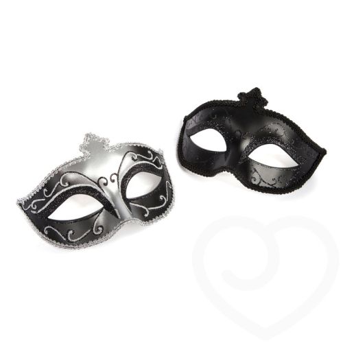 Велоколепная пара масок на глаза для БДСМ-игр Fifty Shades of Grey черный,серебряный