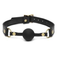 Кляп шарик в рот БДСМ из искусственной кожи черного цвета Fifty shades of grey Bound to you 