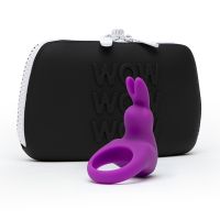 Ерекційне віброкільце на член фіолетового кольору та Сумочка для його зберігання Happy Rabbit Kit