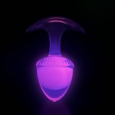 Люминесцентная анальная пробка силиконовая с шариком внутри розовая UNIVIBE