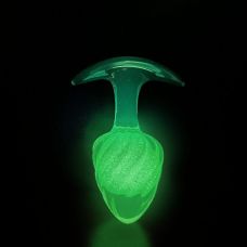 Люминесцентная анальная пробка силиконовая с шариком внутри фиолетовая UNIVIBE