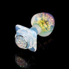 Анальная пробка сердечко силиконовая с камнем зелёная UNIVIBE 78 х 28 мм