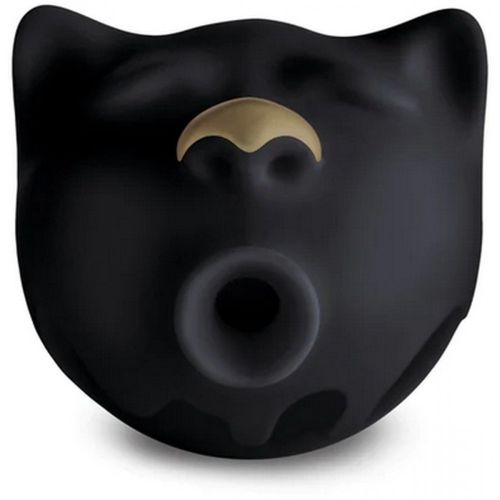 Вакуумний стимулятор клітора у формі кота силіконовий чорний Gvibe Gcat