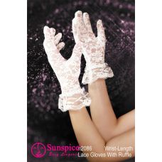 Сексуальні рукавички короткі мережива білого кольору Sunspice