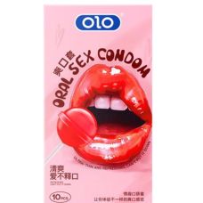 Презервативи ультратонкі з полуничним смаком для орального сексу OLO 10шт