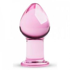 Анальна пробка скляна рожева EasyToys Gildo buttplug No 26