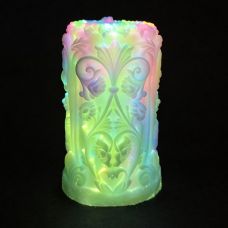 Свеча низкотемпературная люминесцентная рельефная разноцветная GlowKink VIP-концентрация 233 г