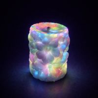 Свічка з квітковим тисненням люмінесцентна низькотемпературна різнокольорова GlowKink VIP 220 г