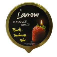 Массажная свеча золотая с ароматом клубники L'amour Seductive 70 мл