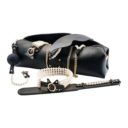 Набор БДСМ с жемчугом и золотой фурнитурой Guilty Pleasure Pearl 7 предметов