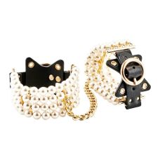 Наручники із перлами чорно-золоті Guilty Pleasure Allure