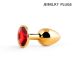 Анальная металлическая пробка золотая с красным кристаллом Anal Jewelry Plug  L 72 мм D 28 мм вес 50г Анальная металлическая пробка золотая с красным кристаллом Anal Jewelry Plug  L 72 мм D 28 мм вес 50г