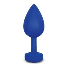 Велика анальна вібропробка силіконова синя Gvibe Gplug розмір L