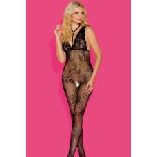 Бодістокінг напівпрозорий із відкритою інтимною зоною чорний Sunspice розмір One Size