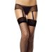 Ажурні мереживні панчохи з поясом для підв'язок чорного кольору Star Night розміри XS-M