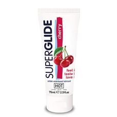 Съедобный лубрикант на водной основе со вкусом вишни Superglide  HOT