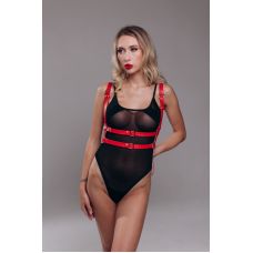 Портупея на грудь из искусственной кожи красного цвета Candy Hero модель H5 1