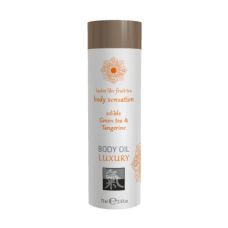 Съедобное масло для тела со вкусом зеленого чая и мандарин SHIATSU 75мл