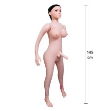 Секс-лялька з членом вагіною та анусом з вібрацією та з провідним пультом тілесного кольору Hidden Desire Shemale Taylor