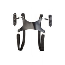 Бондаж для фиксации БДСМ от груди с наручниками Hold2 Candy Hero черный