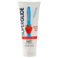 Оральный лубрикант на водной основе со вкусом клубники HOT Superglide Соблазнительная Клубничка 75 мл
