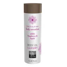 Съедобное масло для тела вкус Малина и Яблоко SHIATSU 75 мл