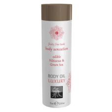 Съедобное масло для тела вкус Гибискус и Зеленый Чай SHIATSU 75 мл