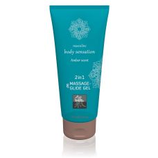Лубрикант и массажное масло 2 в 1 с ароматом янтаря SHIATSU 200 мл