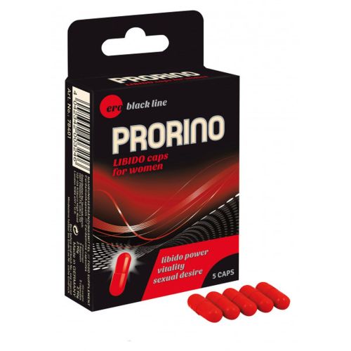 Возбуждающие капсулы для женщин HOT ERO PRORINO black line Libido 5 капсул 
