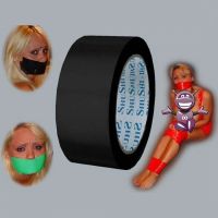 Черная клейкая лента для БДСМ-связывания 