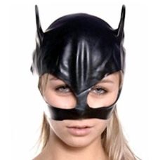 Эротическая черная маска кошки на глаза для БДСМ