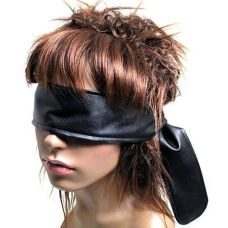 Повязка черная на глаза из мягкой ткани для БДСМ