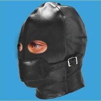 Кожаная черная маска на лицо для БДСМ